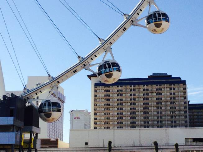 The High Roller observation wheel at the Linq as seen during a hard hat tour Jan. 22, 2014.